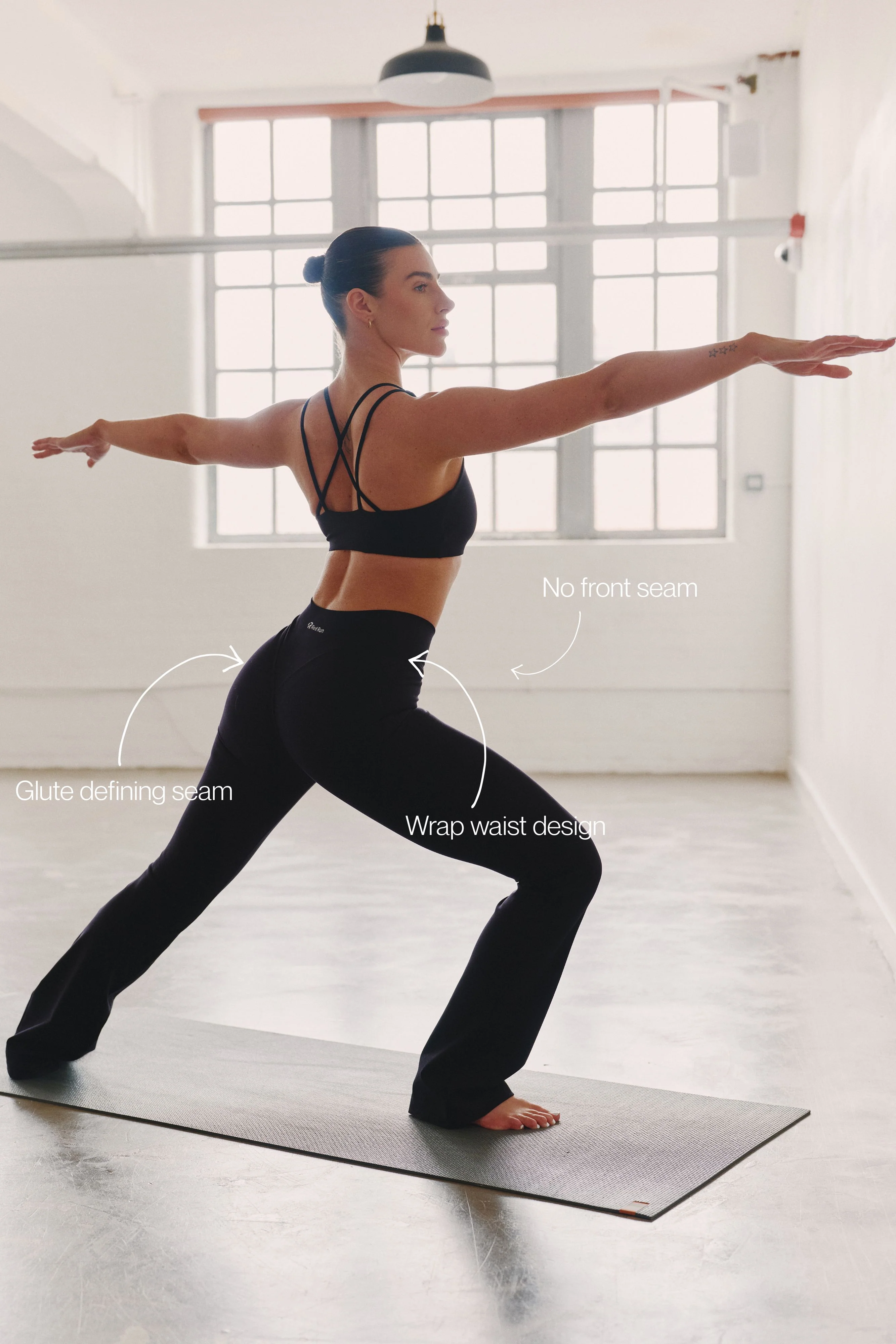 Active Elevate Wrap Flared Legging - Black - Image 2