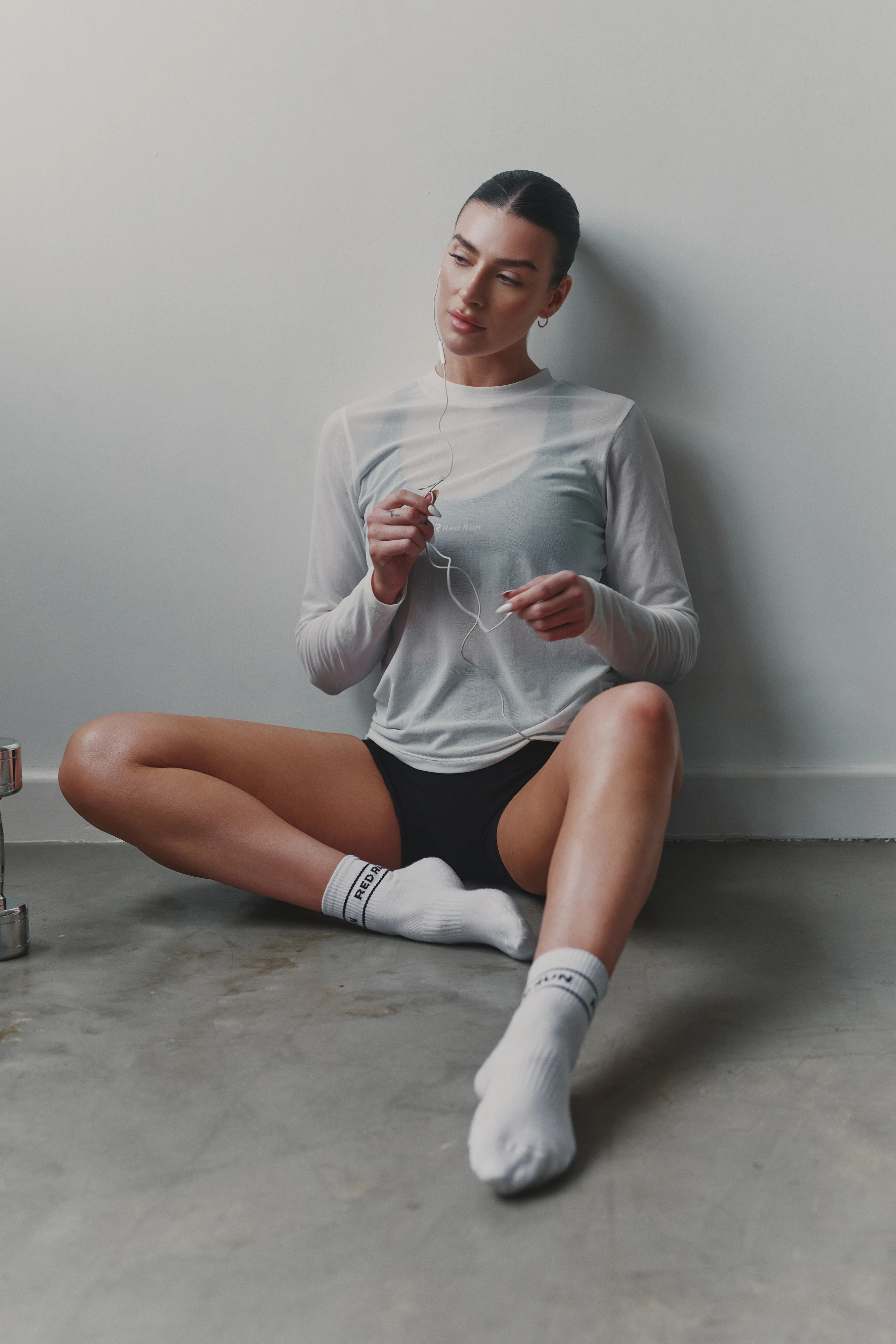 Active Sheer Long Sleeve Top - White - Image 3