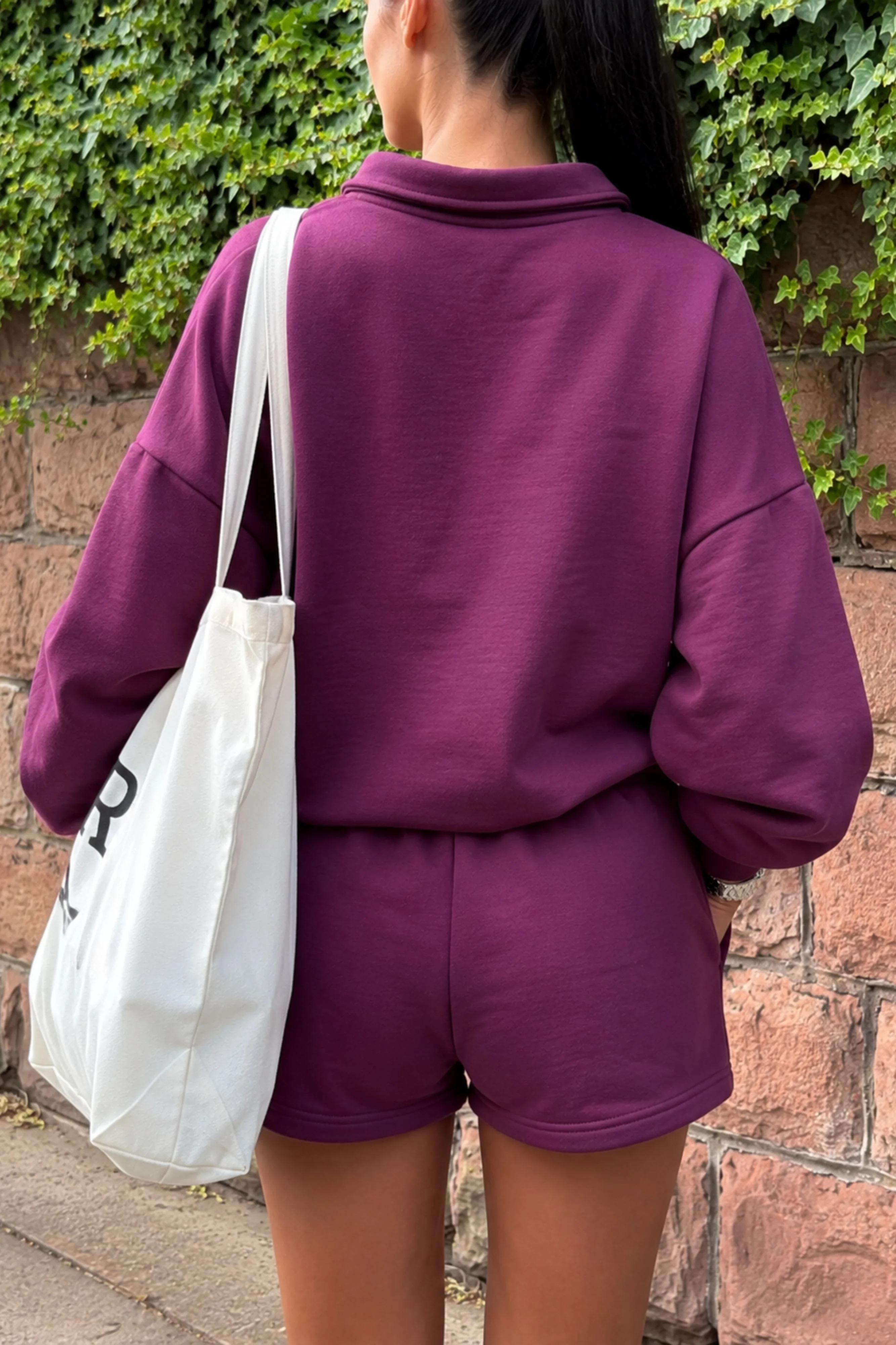 Active Striped Rugby Sweater - Burgundy - Image 2