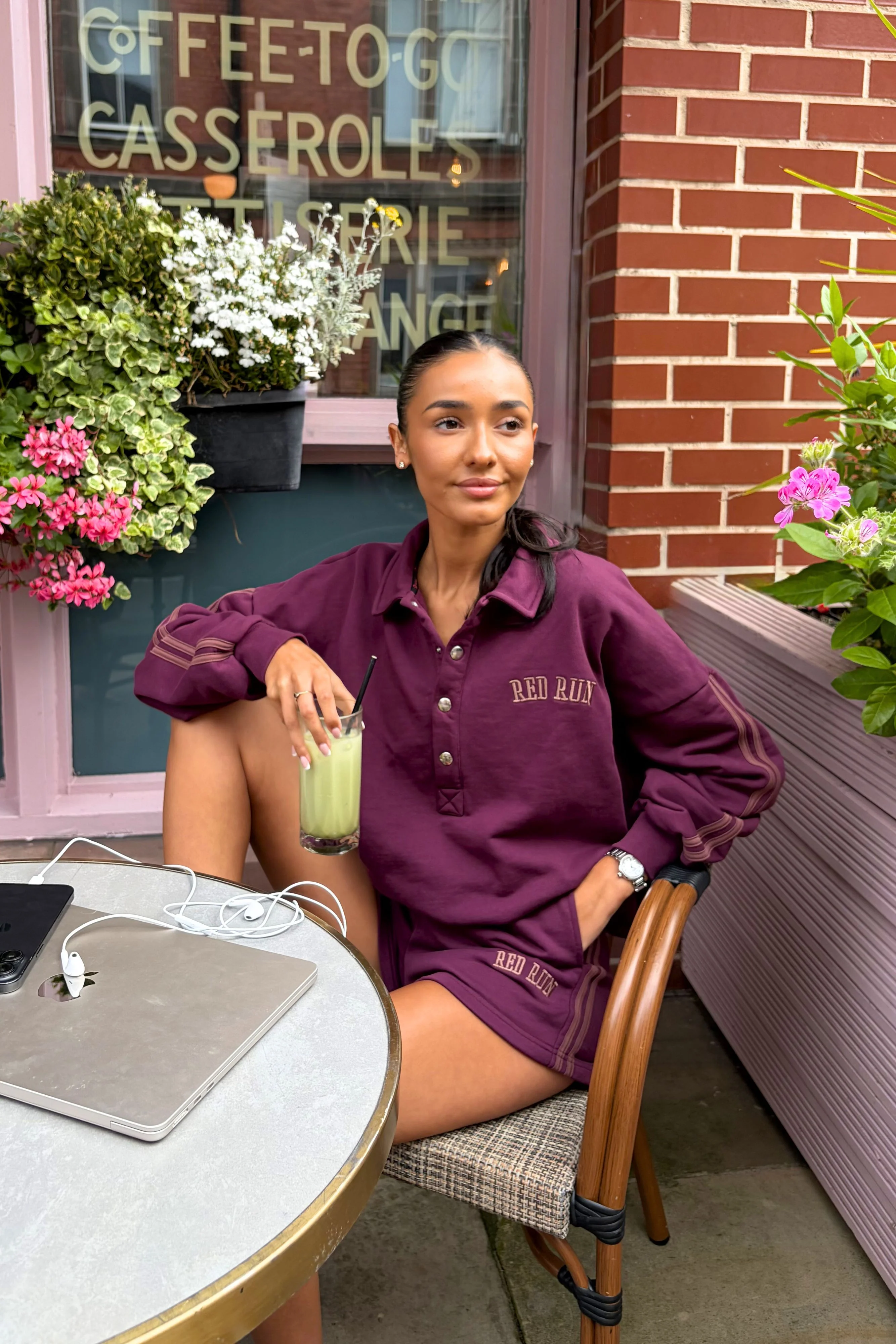 Active Striped Rugby Sweater - Burgundy - Image 4