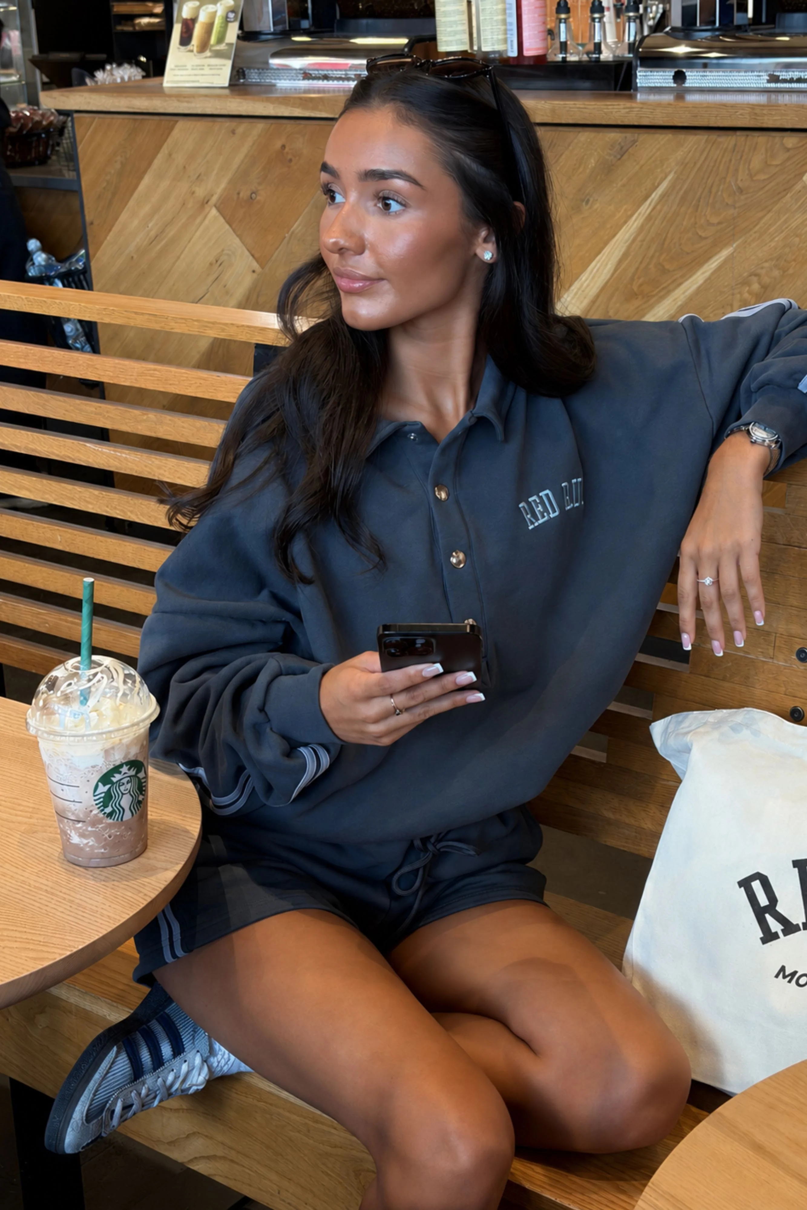 Active Striped Rugby Sweater - Slate Grey - Image 3