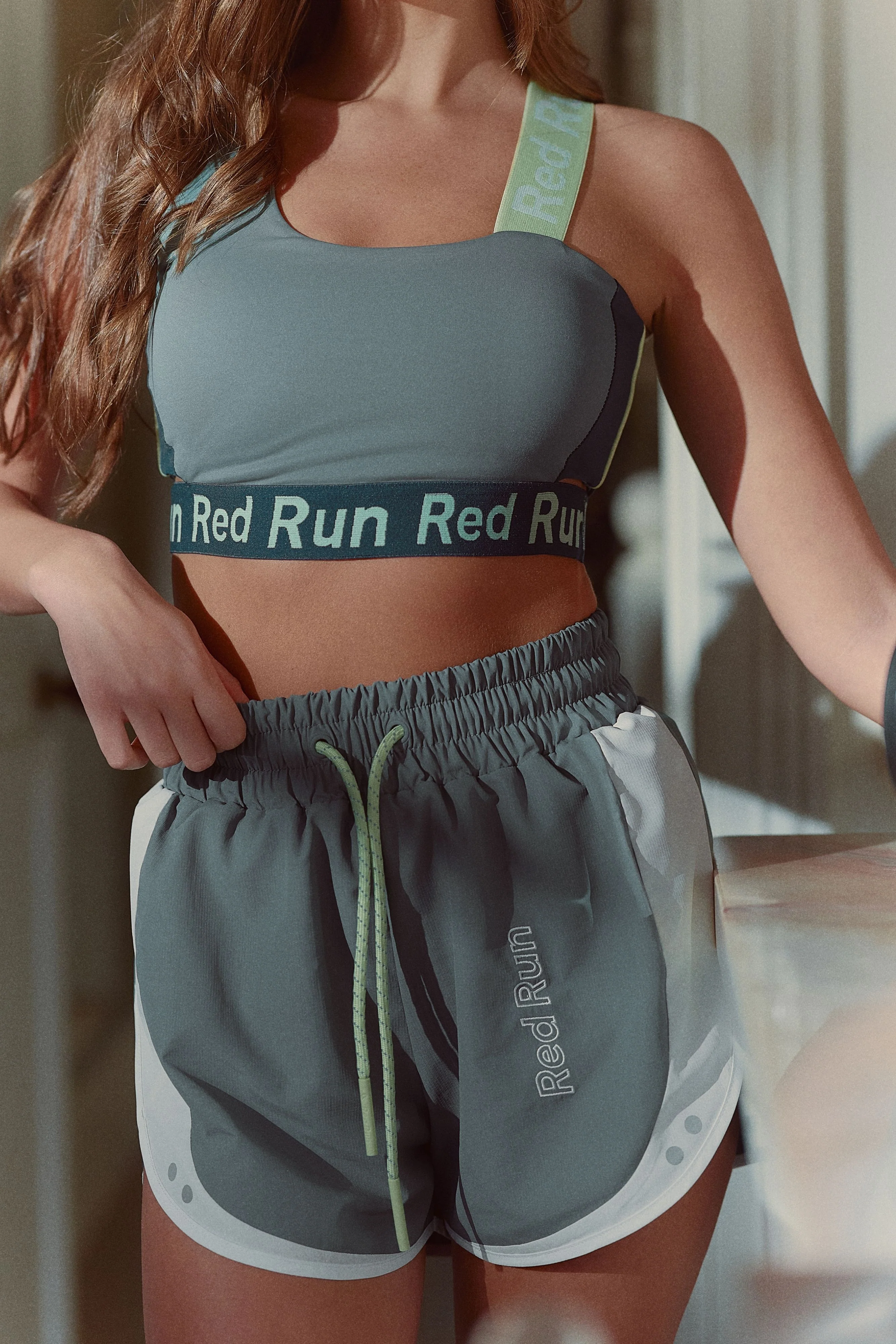 Colour Block Sports Bra - Skyline - Image 3