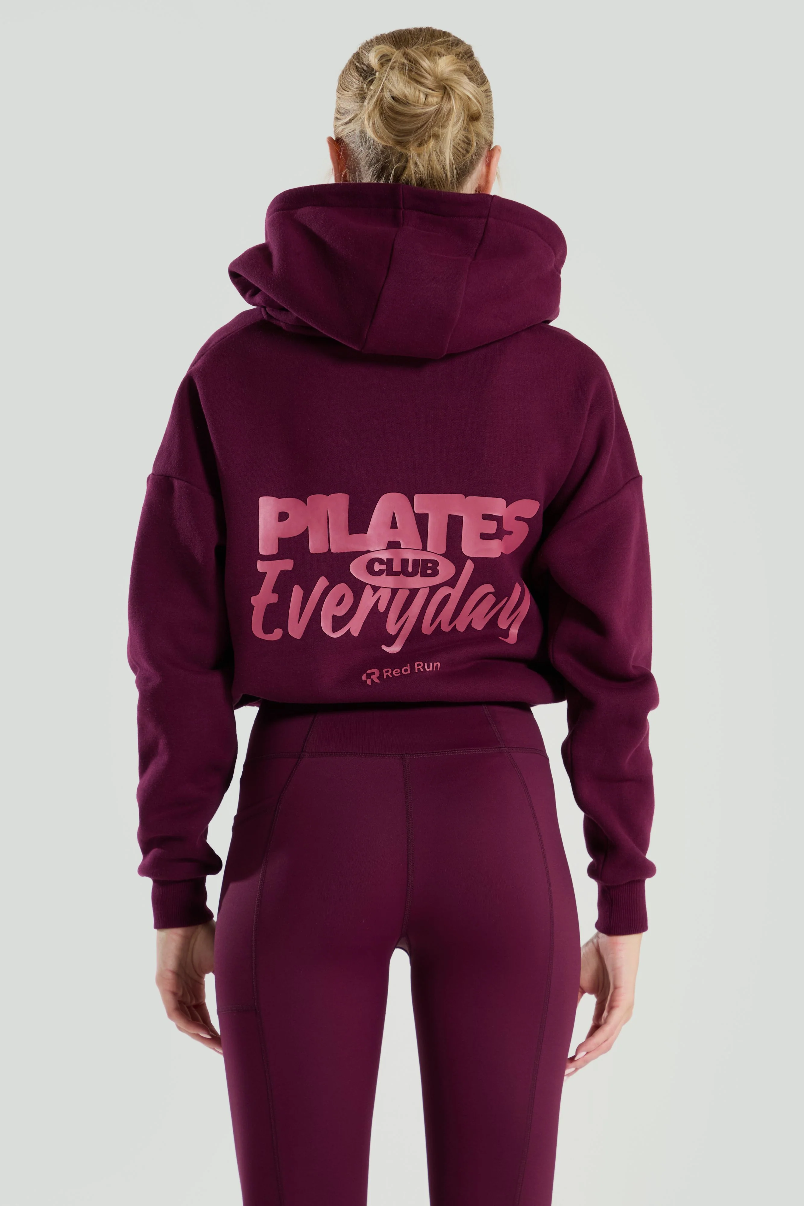 Active Cropped Hoodie - Burgundy sweater - Image 3