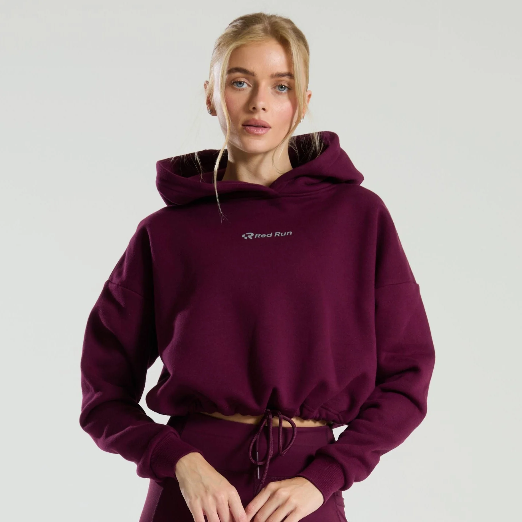 Active Cropped Hoodie - Burgundy sweater - Image 4