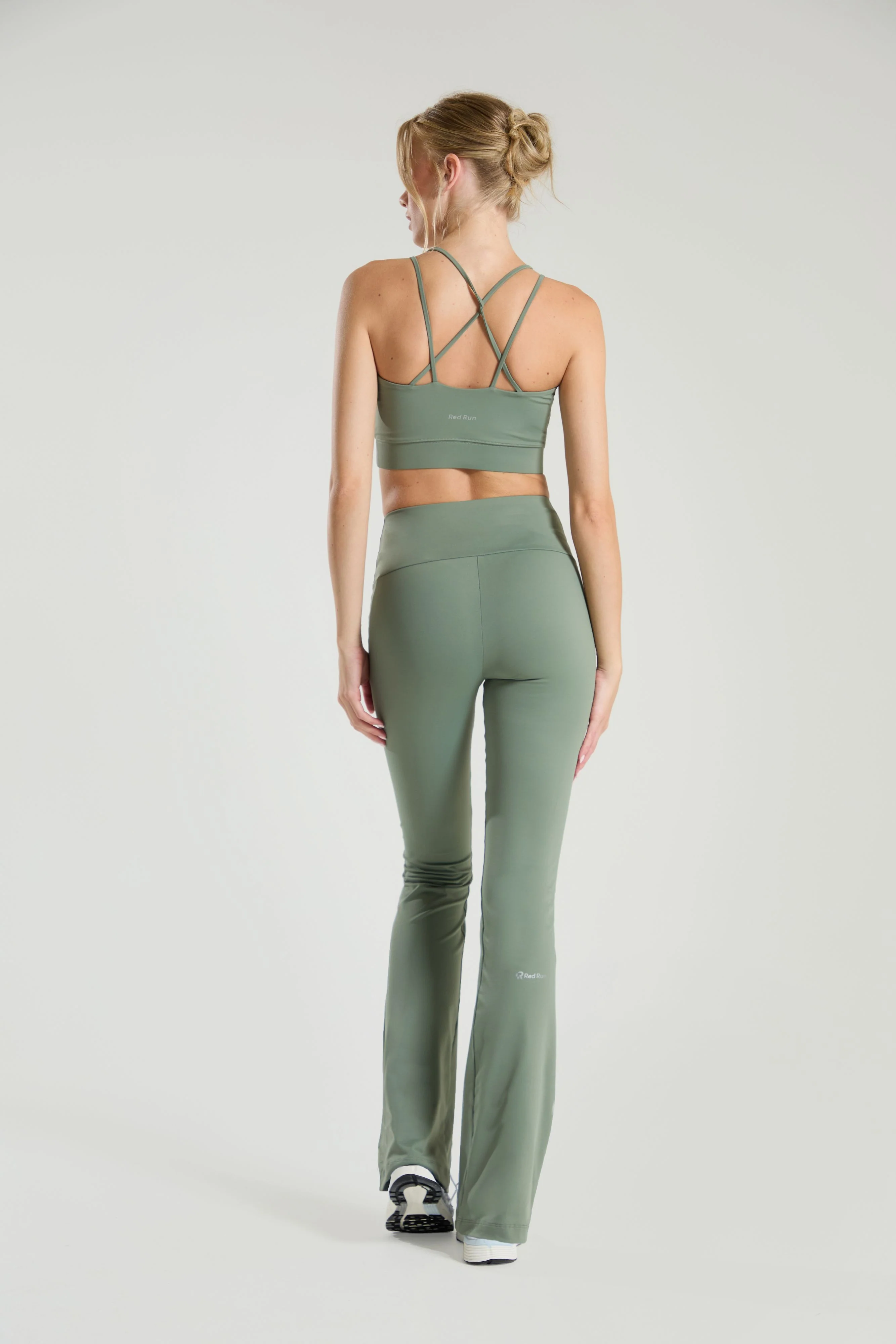 Active Flared Legging - Olive Green - Image 2