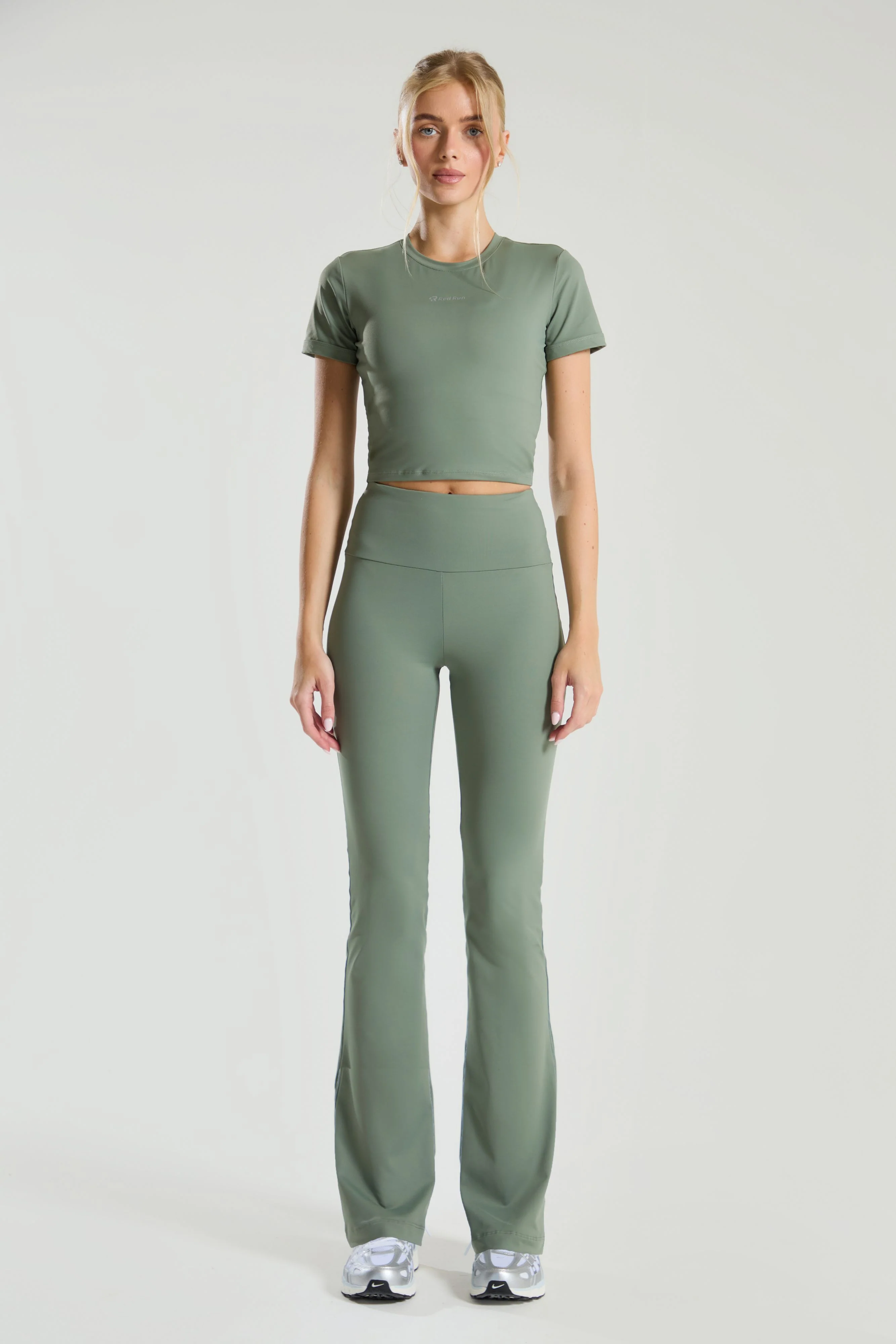 Active Flared Legging - Olive Green - Image 3