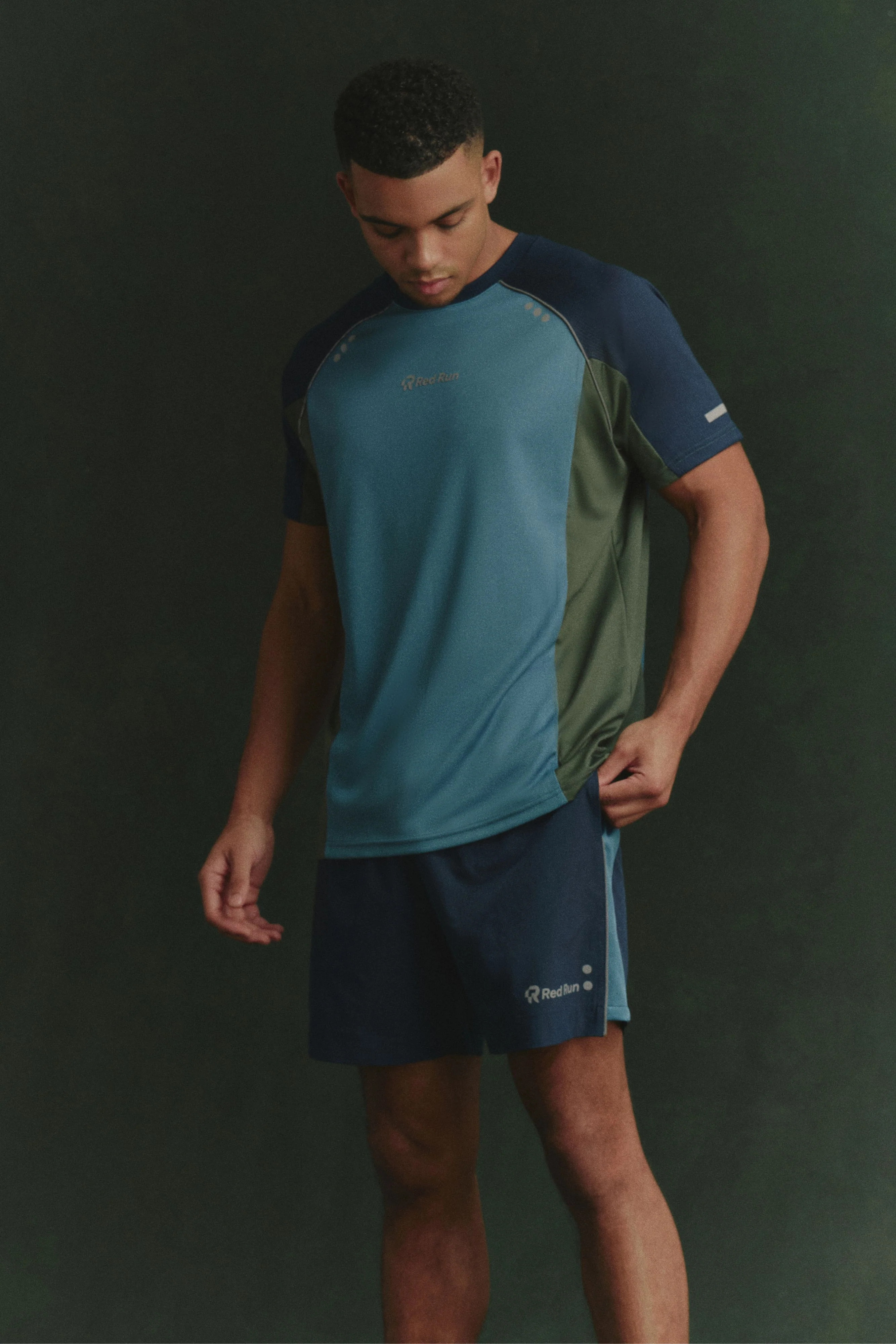 Men's Panelled Sports Short - Midnight Moss - Image 3