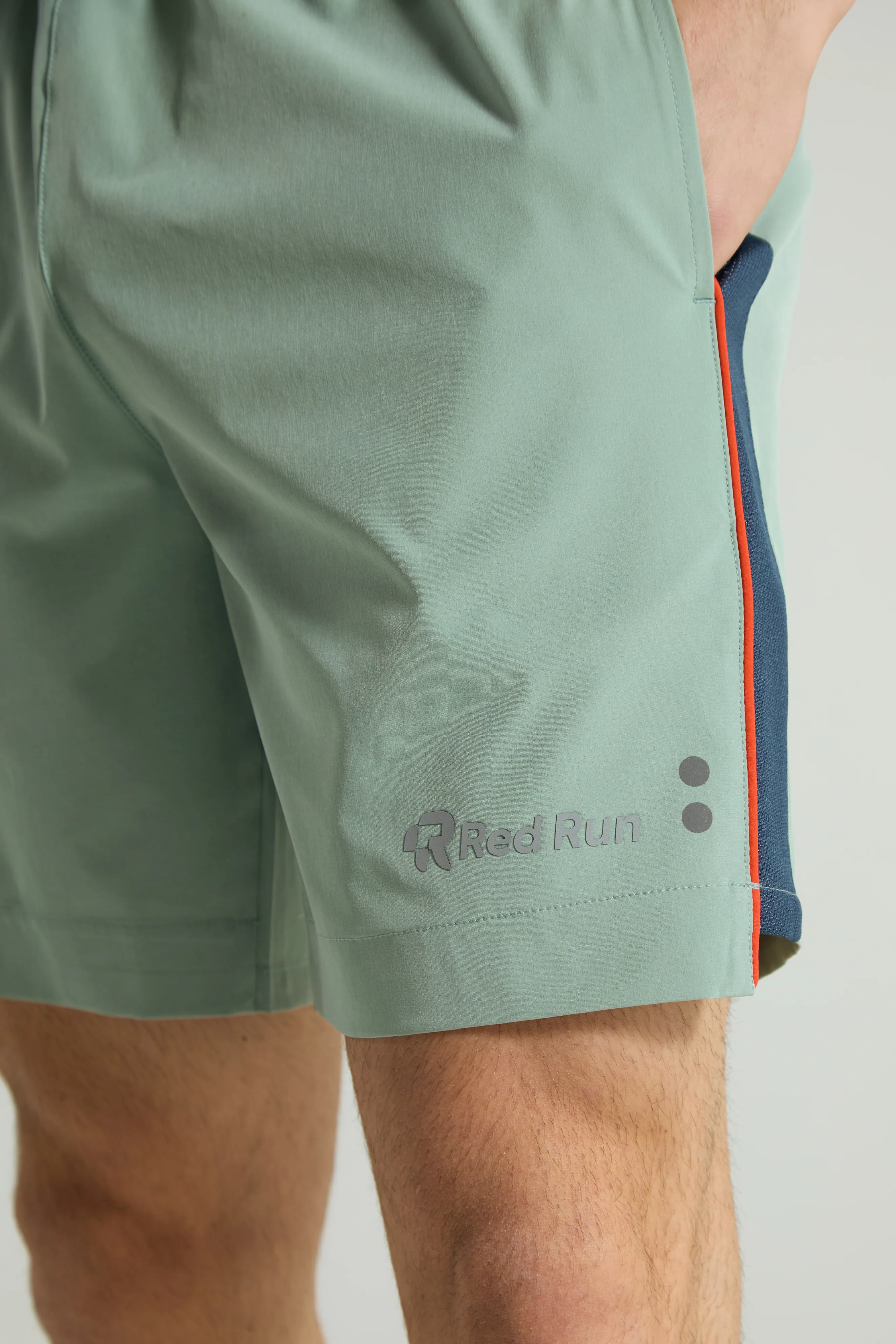 Men's Panelled Sports Short: Range 2 - Aqua Edge - Green - Image 2