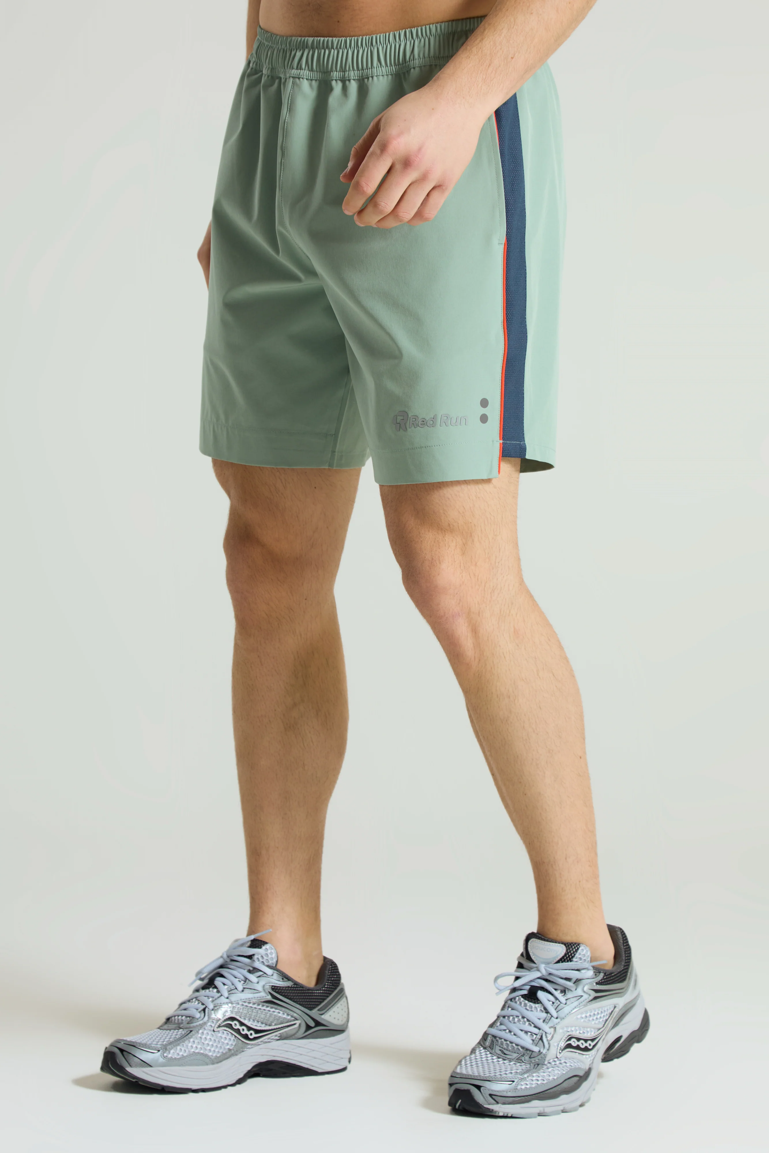 Men's Panelled Sports Short: Range 2 - Aqua Edge - Green - Image 3