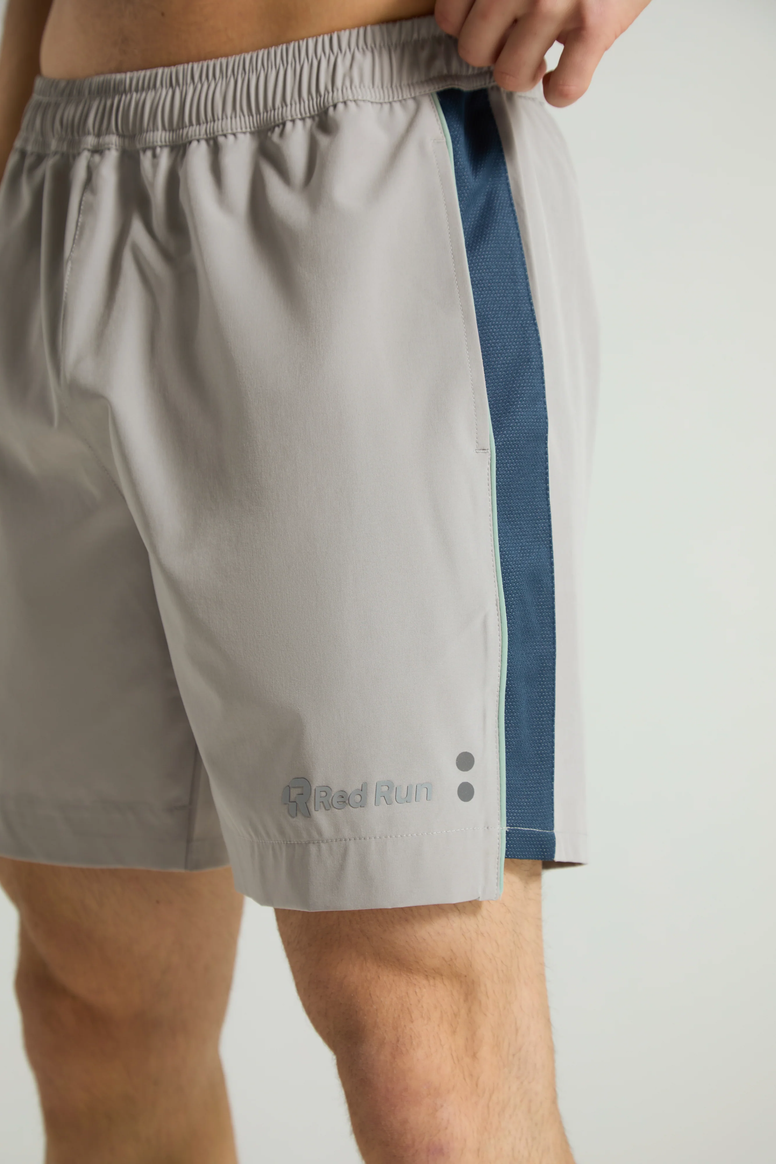 Men's Panelled Sports Short: Range 2 - Aqua Edge - Grey - Image 2