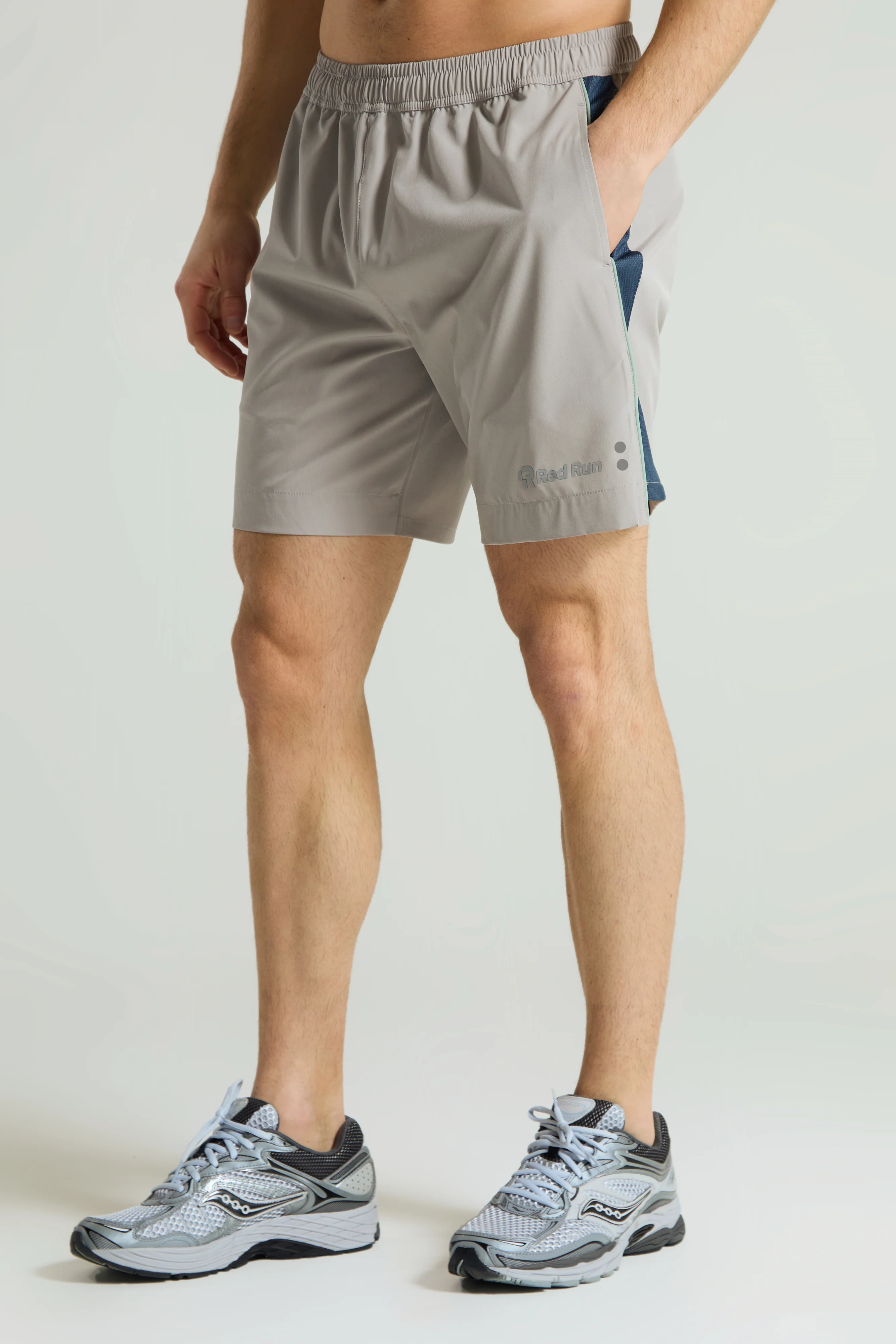 Men's Panelled Sports Short: Range 2 - Aqua Edge - Grey - Image 4