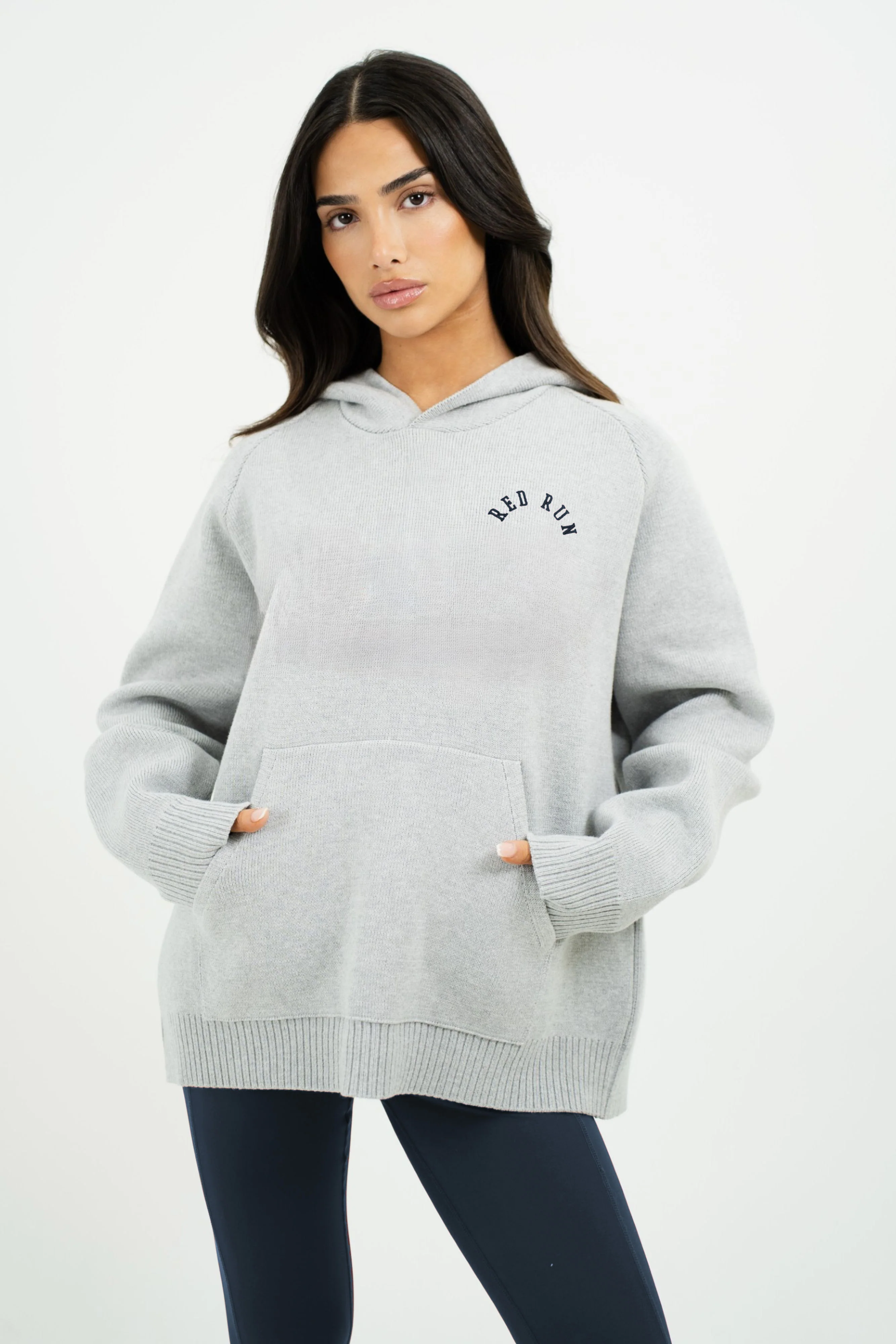 Knit Hoodie - Grey Melange/Slate Grey - Sweater - Image 3
