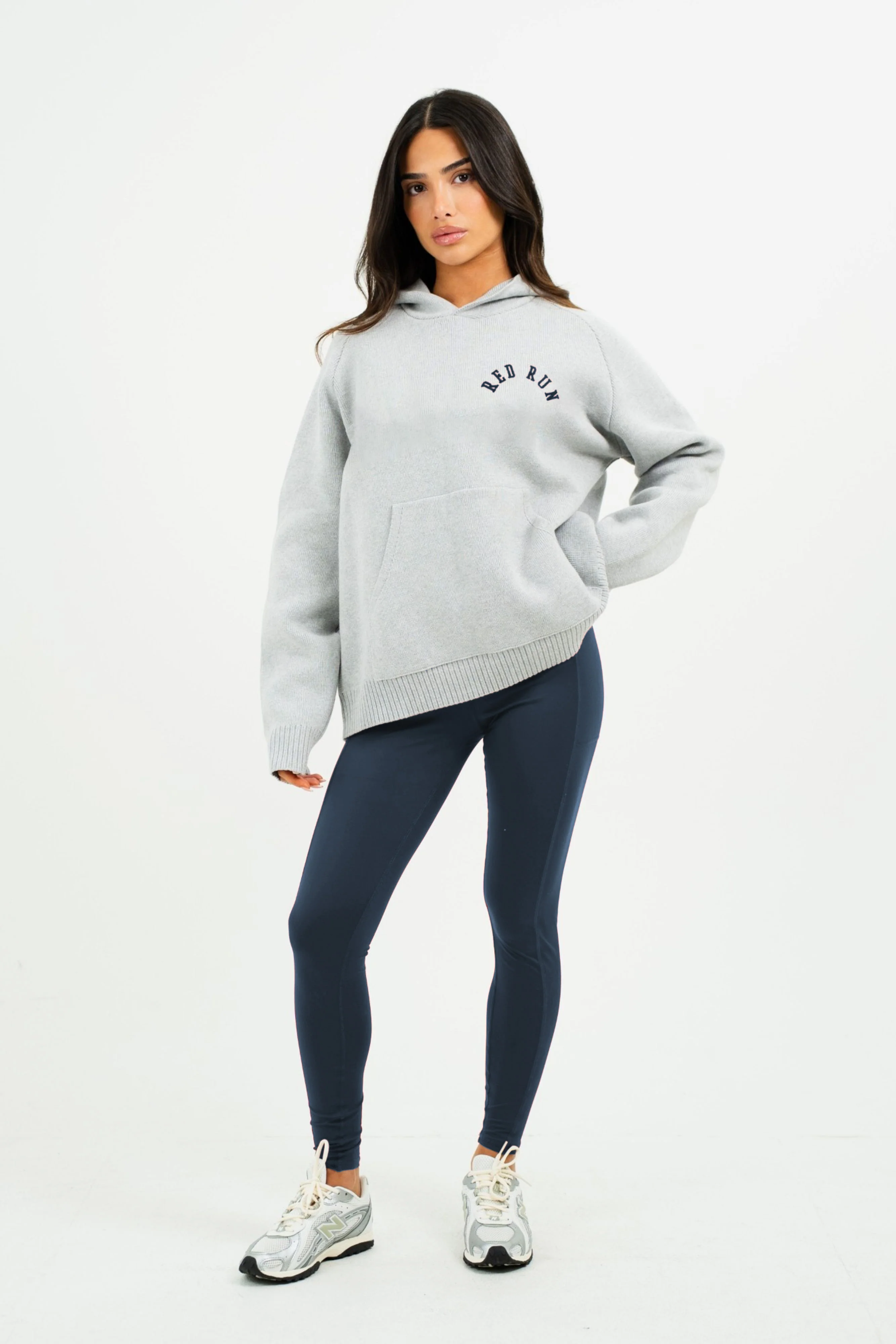 Knit Hoodie - Grey Melange/Slate Grey - Sweater - Image 4