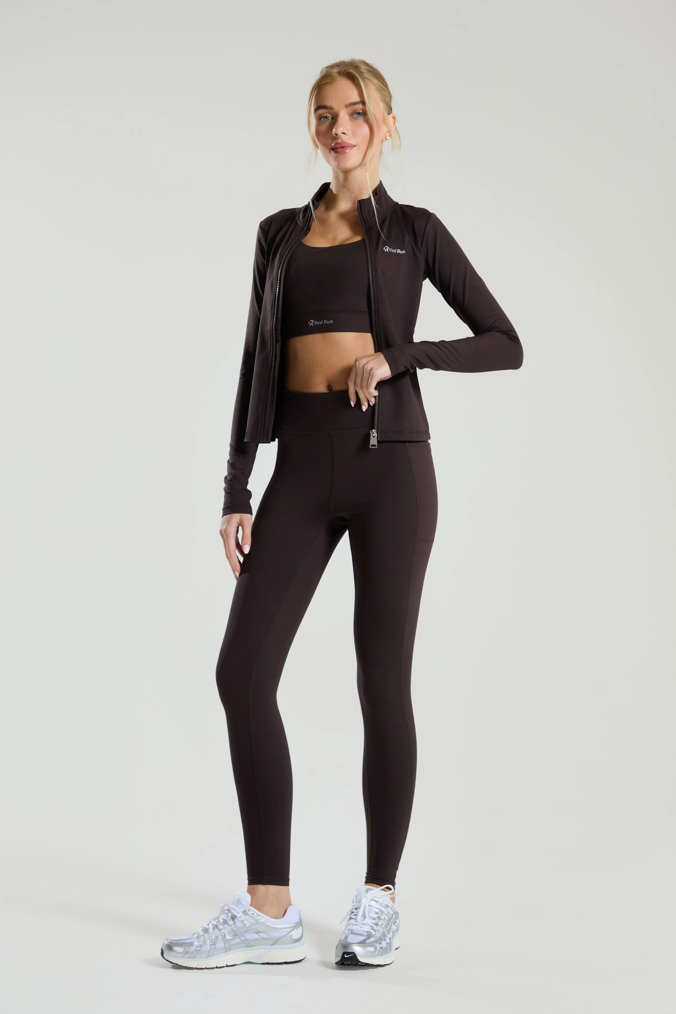 Active Technical Full Zip Top - Espresso - Image 4