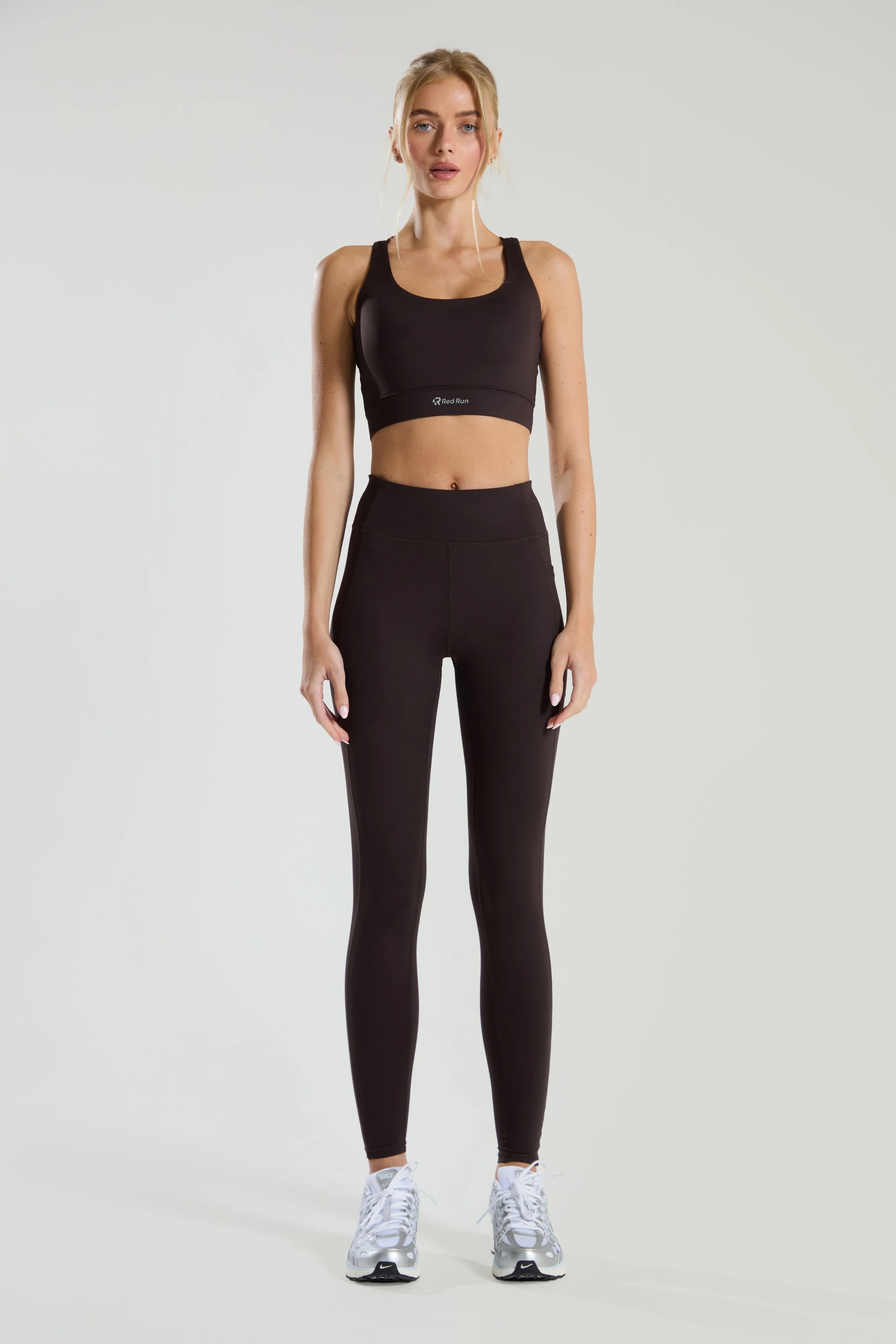 Active Strappy Workout Bra - Espresso - Image 4