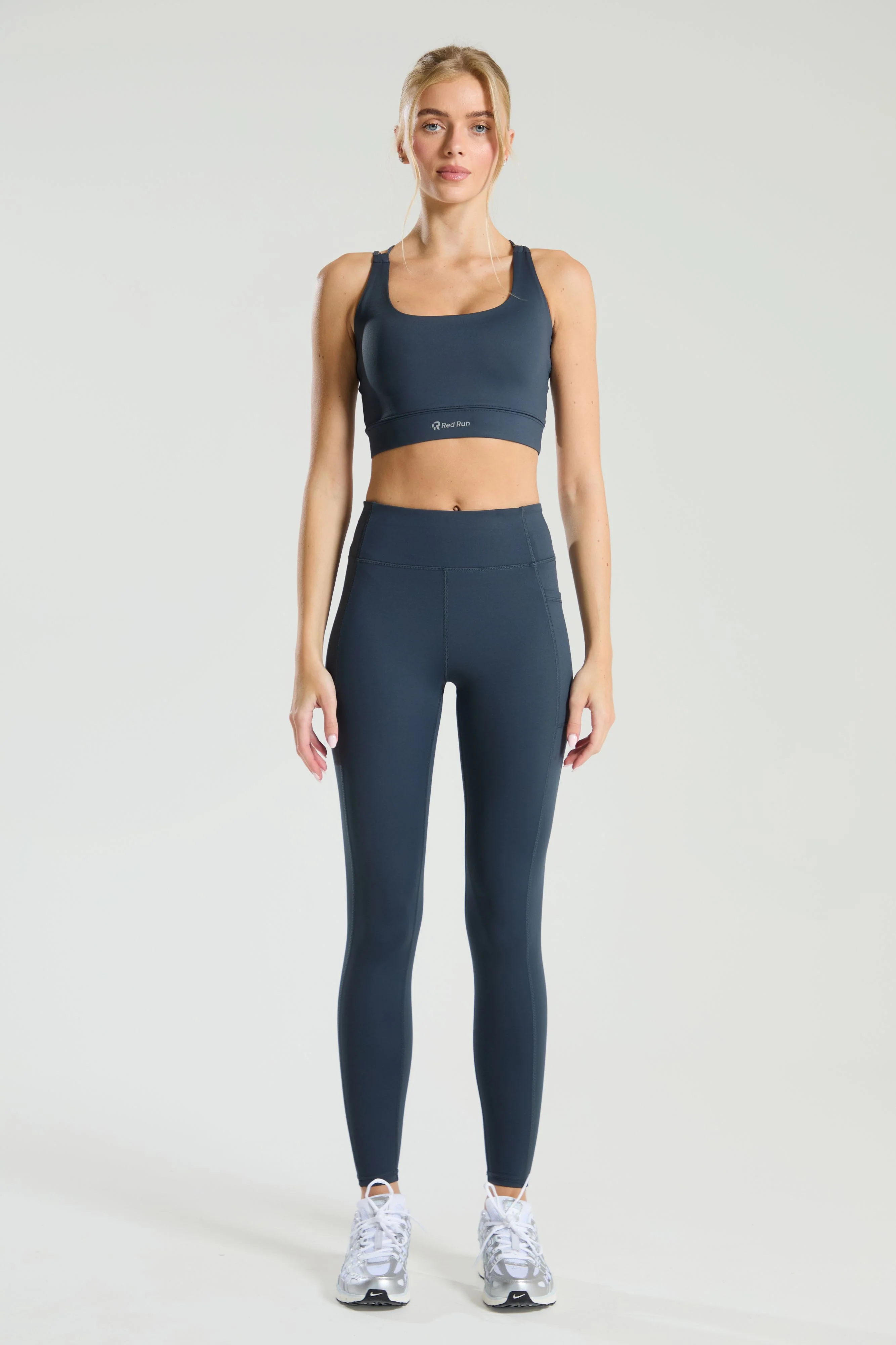 Active Strappy Workout Bra - Slate Grey - Image 5